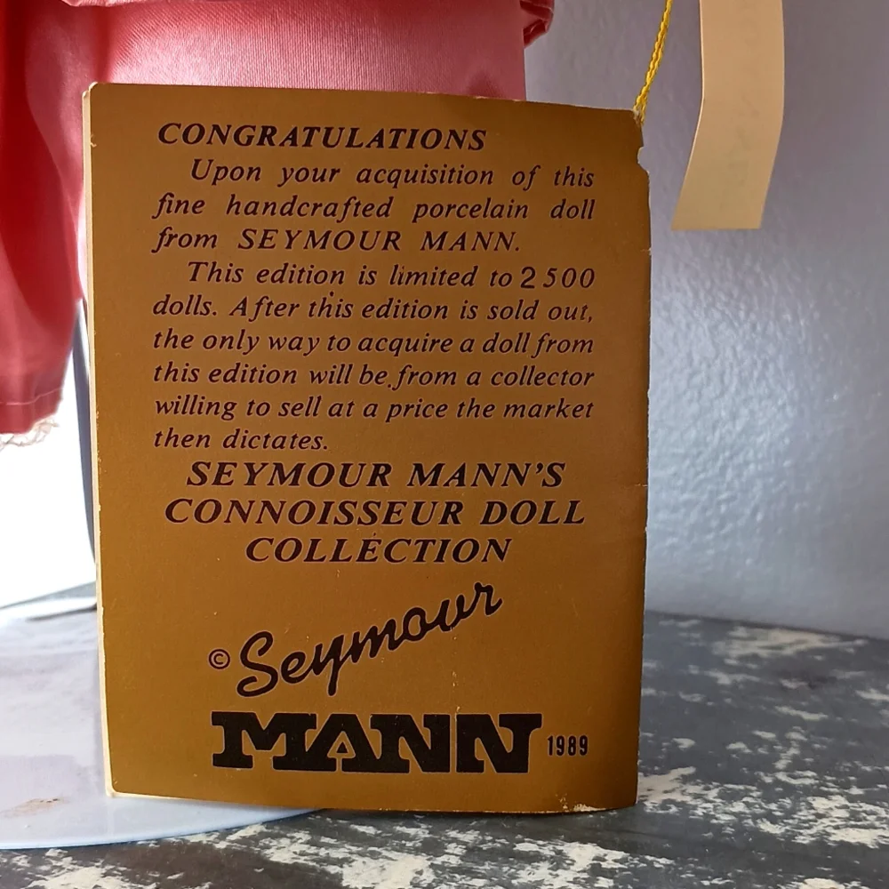 Porcelain Doll Sad Face Vintage Seymour Mann Collection Pink